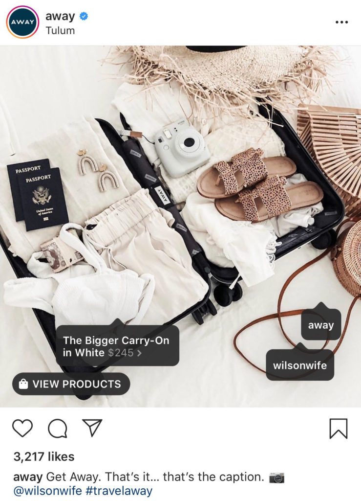 Away Luggage Instagram 