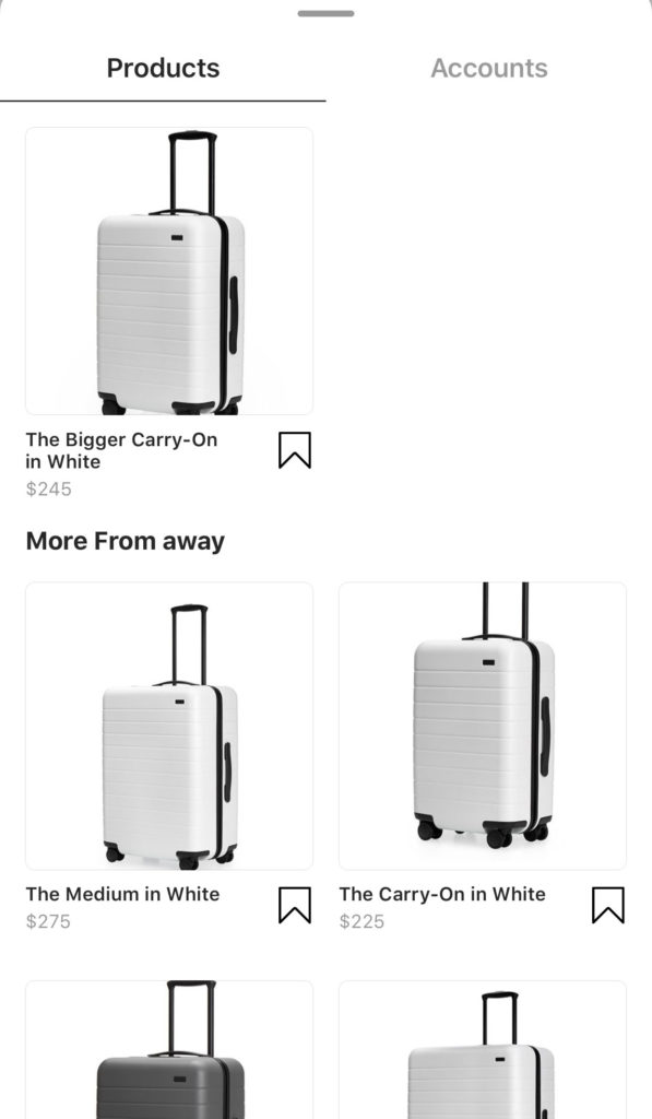 Away Luggage Shoppable Instagram Post